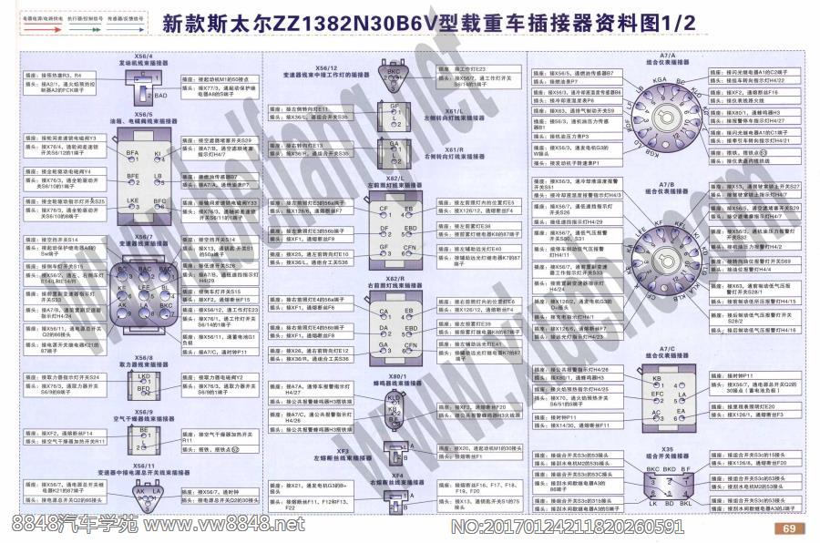 新款斯太尔ZZ1382N30B6V型载重车插接器资料图1